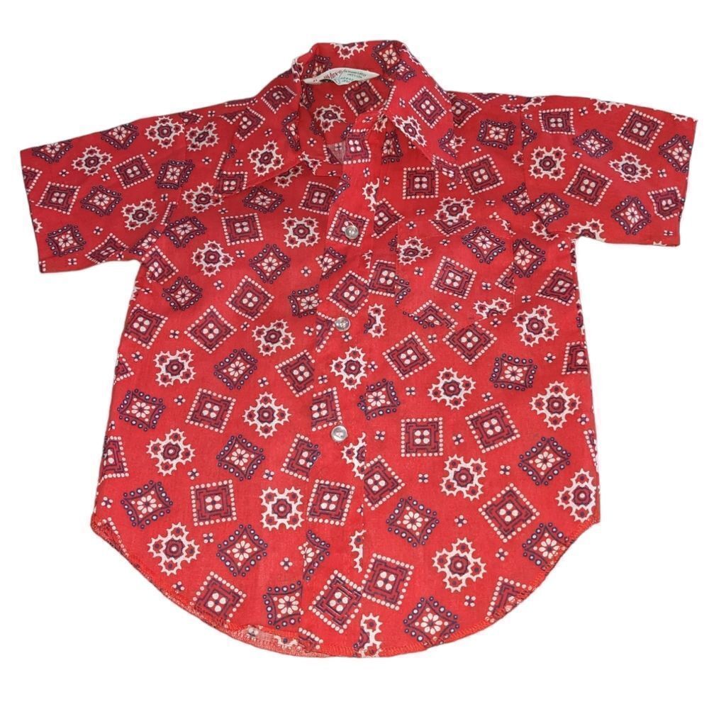 ‎Healthtex vintage red paisley print top size 3T